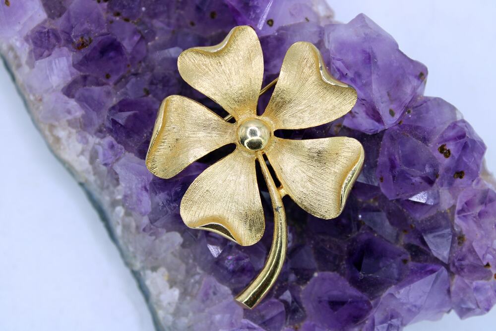 Vintage Brushed Gold Tone Sarah Coventry Floral Brooch